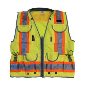 Radians - Class 2, Heavy Woven Two Tone Engineer Vest - Safety Green - SV55-2ZGD - Image 11