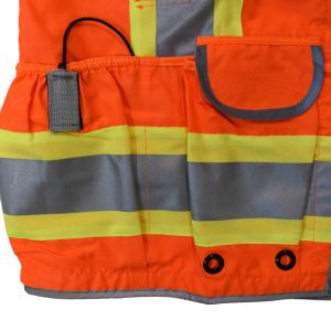 Radians - Class 2, Heavy Woven Two Tone Engineer Vest - Safety Orange - SV55-2ZOD - Image 4