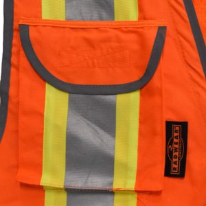 Radians - Class 2, Heavy Woven Two Tone Engineer Vest - Safety Orange - SV55-2ZOD - Image 5