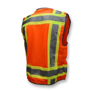Radians - Class 2, Heavy Woven Two Tone Engineer Vest - Safety Orange - SV55-2ZOD - Image 7