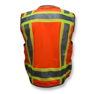 Radians - Class 2, Heavy Woven Two Tone Engineer Vest - Safety Orange - SV55-2ZOD - Image 9