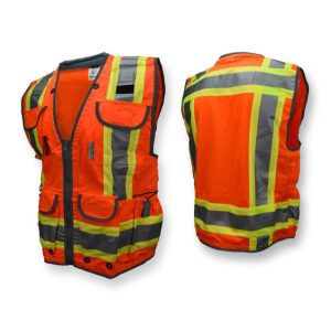 Radians - Class 2, Heavy Woven Two Tone Engineer Vest - Safety Orange - SV55-2ZOD - Image 10