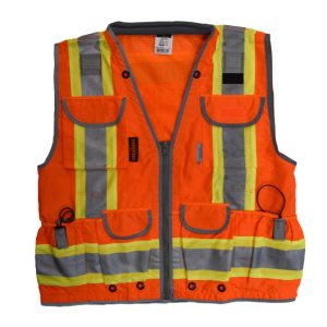 Radians - Class 2, Heavy Woven Two Tone Engineer Vest - Safety Orange - SV55-2ZOD - Image 11
