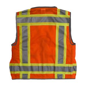 Radians - Class 2, Heavy Woven Two Tone Engineer Vest - Safety Orange - SV55-2ZOD - Image 12