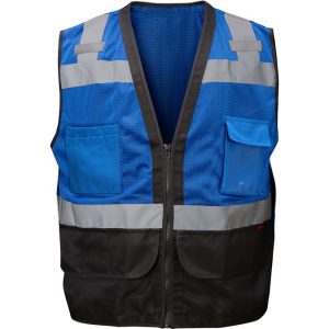 GSS - Enhanced Visibility Premium Heavy Duty Surveyor Vest - Blue - 1203