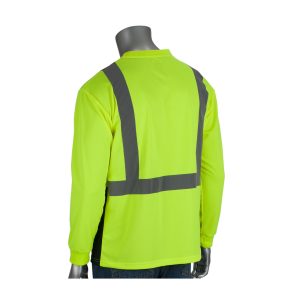 PIP Class 2 - Long Sleeve Shirt w/ 50+ UPF, Black Bottom - Safety Green - 312-1350B - Image 3