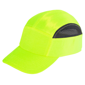 Bullhead Safety™ Head Protection High-Visibility Yellow/Green With Black Mesh Baseball Style Bump Cap - HH-H1-Y