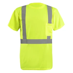 OccuNomix - Class 2 - Recycled Polyester Birdseye Short Sleeve Shirt - Safety Green - LUX-RYSST2