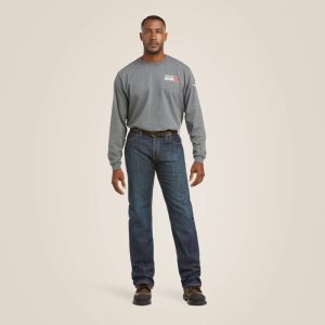Ariat - FR M4 Relaxed Basic Boot Cut Jean - Shale - 10012555 - Image 7