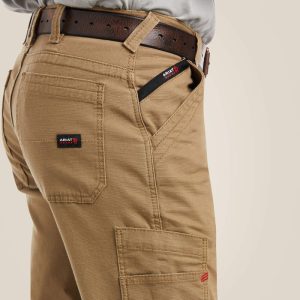 Ariat - FR M5 Durastretch Duralight Cordura Canvas Straight Leg Pant - Khaki - 10027705 - Image 3