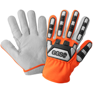 GGS CIA7600 - High-Visibility Cut and Impact Resistant Mechanics Style Tuffalene® Gloves with Goatskin Palm - S-2XL - Cut Level A6
