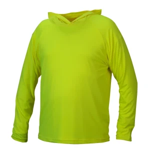 Pyramex Hi-Vis Lightweight Polyester Moisture Wicking Long Sleeve Pocket T-Shirt with Hood – RLPH1NS