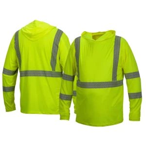 Pyramex Class 3 Hi-Vis Lightweight Moisture Wicking Long Sleeve Hoodie with Reflective Striping – RLPH1 - Image 5