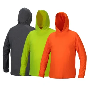 Pyramex Hi-Vis Lightweight Polyester Moisture Wicking Long Sleeve Pocket T-Shirt with Hood – RLPH1NS - Image 9