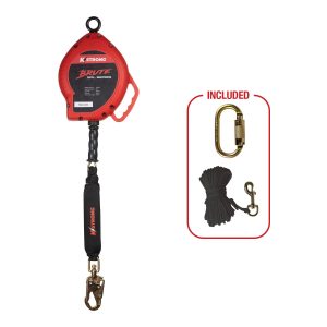 KStrong® BRUTE™ 50 ft. Cable SRL-LE with snap hook. Includes installation carabiner and tagline