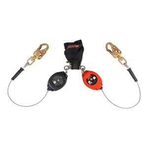 KStrong® BRUTE™ Backer™ LE Dual 8.5 ft. Cable SRL-LE assembly with snap hooks at connector end and shock pack with Twin SRL connector at top (ANSI) - UFS310206LD