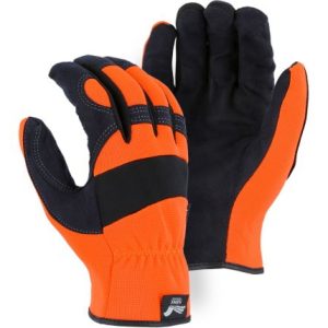 Majestic 2136HO - Armor Skin Mechanics Glove with Knit Back - Hi Vis Orange