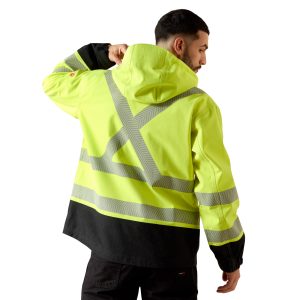 Ariat - Class 3, FR Hooded Waterproof Jacket - Safety Green - 10041788 - Image 9