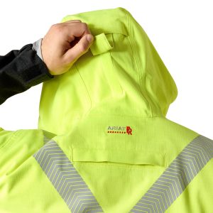 Ariat - Class 3, FR Hooded Waterproof Jacket - Safety Green - 10041788 - Image 5