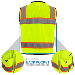 FrogWear® HV Ultra-Rugged High-Visibility Premium Surveyors Safety Vest - GLO-096 - Image 3