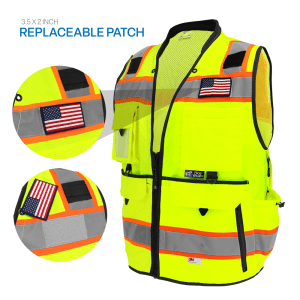 FrogWear® HV Ultra-Rugged High-Visibility Premium Surveyors Safety Vest - GLO-096 - Image 4