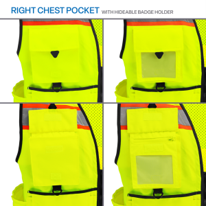 FrogWear® HV Ultra-Rugged High-Visibility Premium Surveyors Safety Vest - GLO-096 - Image 5