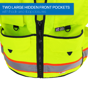 FrogWear® HV Ultra-Rugged High-Visibility Premium Surveyors Safety Vest - GLO-096 - Image 10