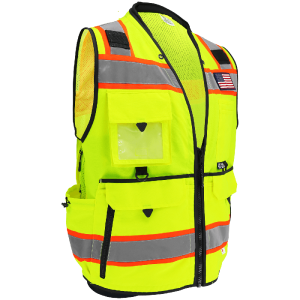 FrogWear® HV Ultra-Rugged High-Visibility Premium Surveyors Safety Vest - GLO-096 - Image 12