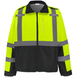 FrogWear® HV Premium Fleece-Lined Ripstop Softshell Jacket - GLO-SJ1