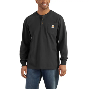 Carhartt® Long Sleeve Henley T-Shirt - Black - K128