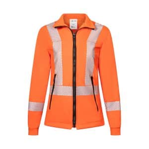 IFR Flame Resistant Women's Hi-Vis Segmented Striped Full Fleece Zip Jacket