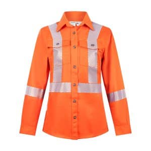 IFR Flame Resistant Women's Ultrasoft 7oz Deluxe Segmented Striped Work Shirt