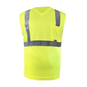 OccuNomix - Class 2, Sleeveless V-Neck Shirt - Safety Green - LUX-NSETP2B