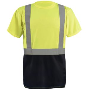 OccuNomix - Class 2, Black Bottom Shirt - Safety Green - LUX-SSETNBK