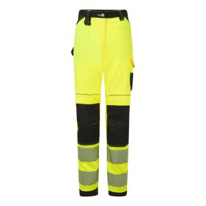 PW3 Hi-Vis Women's Stretch Work Pants Yellow/Black